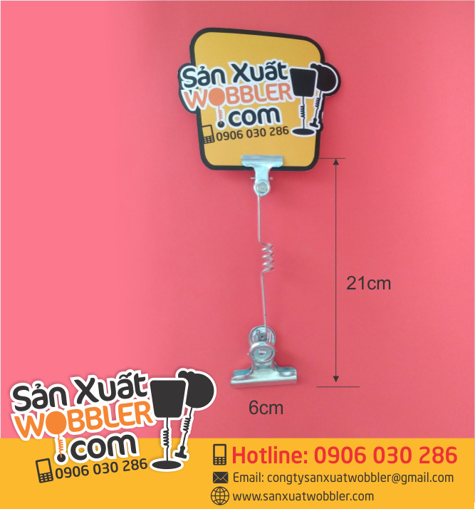 Kẹp quảng cáo bọc nhựa trong - Wobbler Quang Hưng - Công Ty TNHH MTV In ấn Quang Hưng